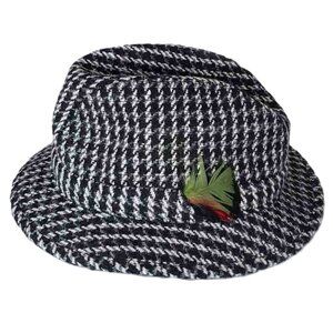 Handwoven Kevin & Howlin Donegal Tweed Hat Gray White Wool Ireland Men's 7 5/8